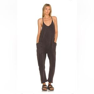 Free People Washed Black Jumpsuit